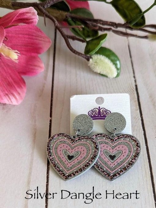Dangle Love Glitter Acrylic Earrings | Valentine's Day Earrings - Image 3