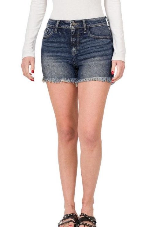 Dark Wash Denim Shorts - 4" Inseam - Womens Denim Shorts - Image 5