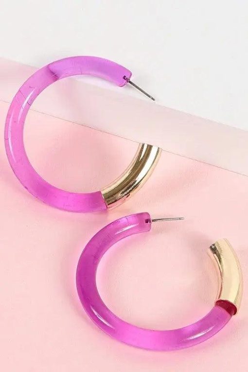 Disco Days Lucite Hoop Earrings Jewelry - Image 4