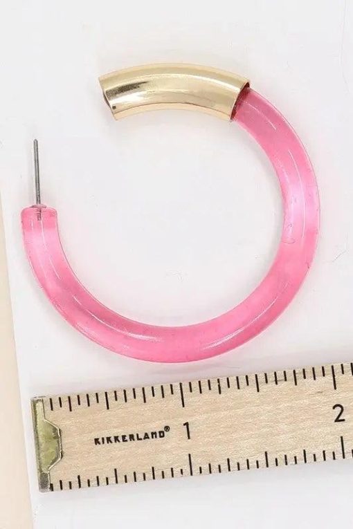 Disco Days Lucite Hoop Earrings Jewelry - Image 6