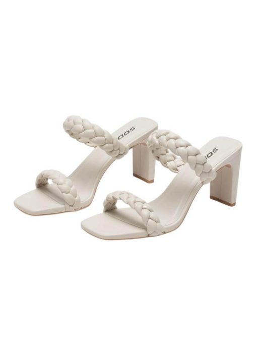 Double Braided Square Toe Block Heels | Women's Summer Heels - Image 3