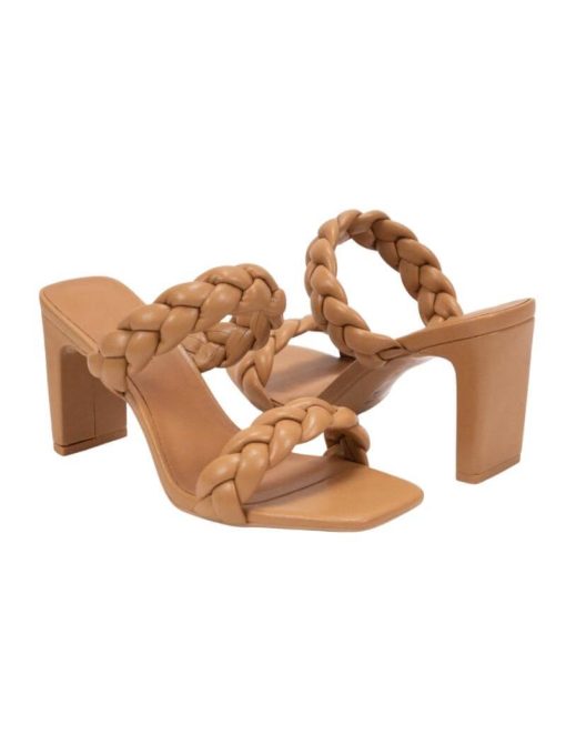 Double Braided Square Toe Block Heels | Women's Summer Heels - Image 4