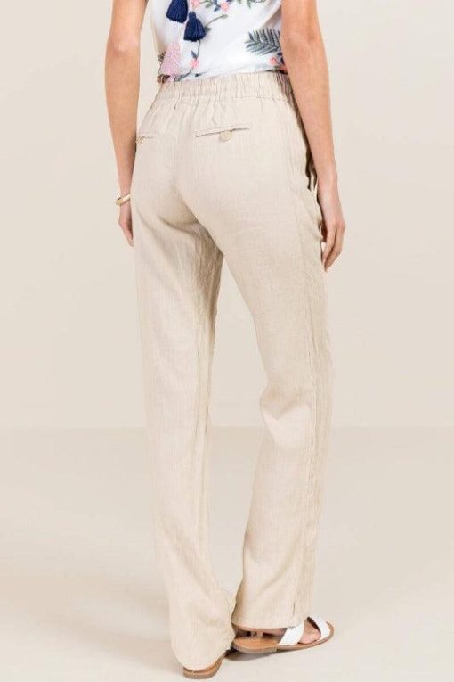 Drawstring Linen Pants | Wide Leg Pants - Image 6