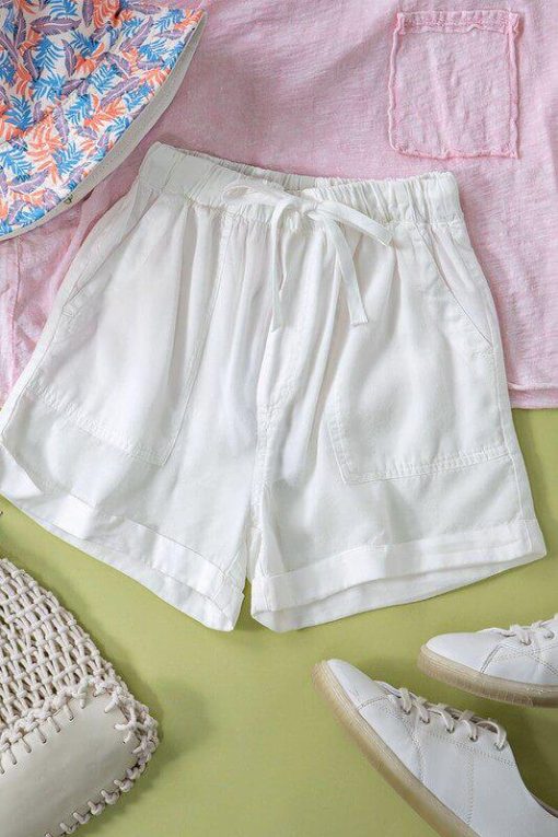 Drawstring Tencel Shorts | Women's Drawstring Shorts - Image 4