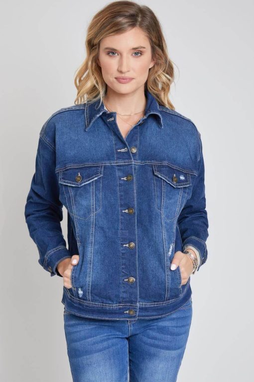 Drop Shoulder Boyfriend Denim Jacket - Image 3