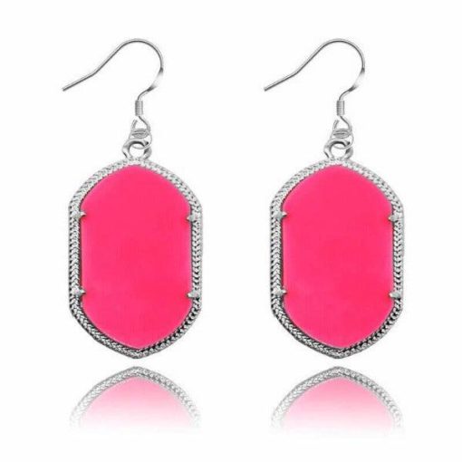 Druzy Sparkle Oblong Necklace & Earrings Set Jewelry - Image 5