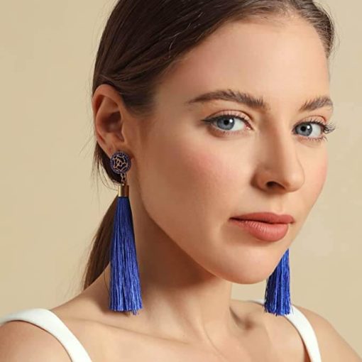 Elegant Boho Long Tassels Dangle Earrings - Image 4