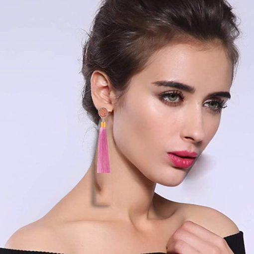Elegant Boho Long Tassels Dangle Earrings - Image 6
