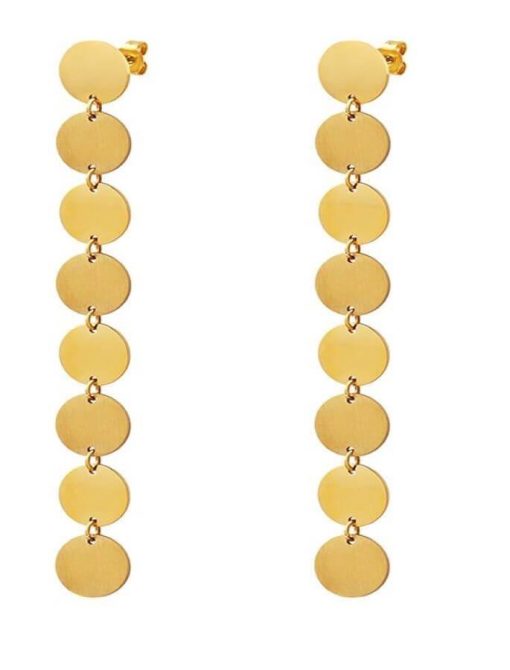 Elegant Disc Titanium Drop Earrings | Mature Women's Earrings - Image 5