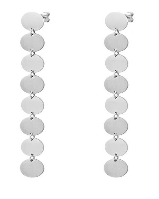 Elegant Disc Titanium Drop Earrings | Mature Women's Earrings - Image 6