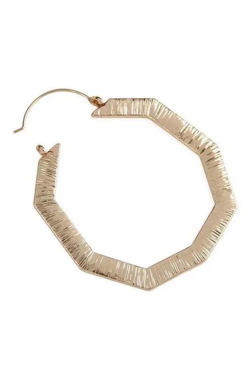 Embellished Octagon Hoop Earrings Jewelry - Image 5