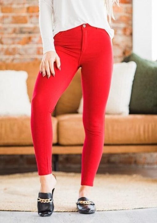 Endless Possibilities Jegging | Red Denim Jegging