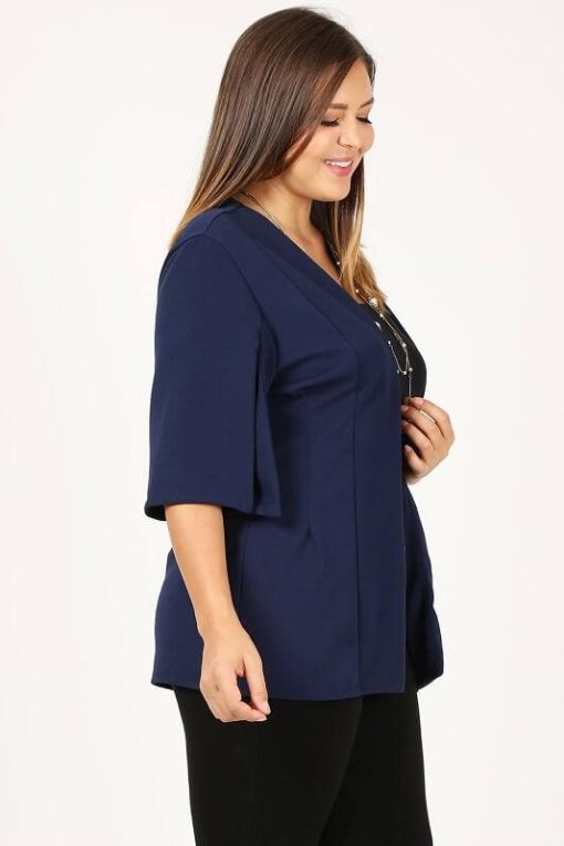 Erin Fitted Split Sleeve Open-Front Blazer | Mature Women's Clothing Boutique - Image 4