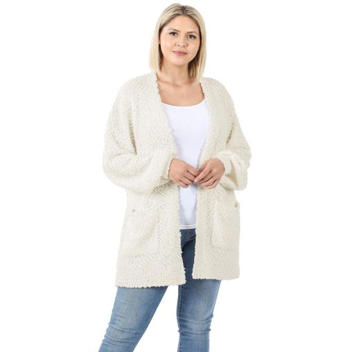 Everyday Open Front Popcorn Cardigan Outerwear