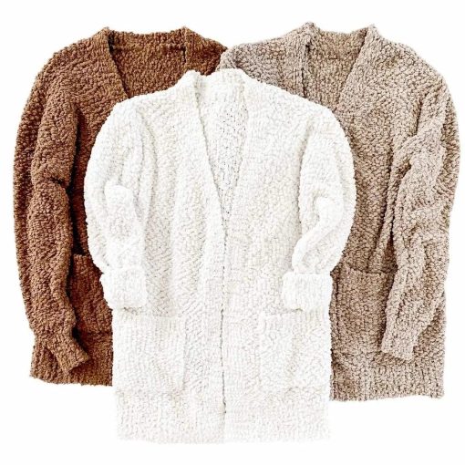 Everyday Open Front Popcorn Cardigan Outerwear - Image 3