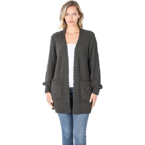 Everyday Open Front Popcorn Cardigan Outerwear - Image 5