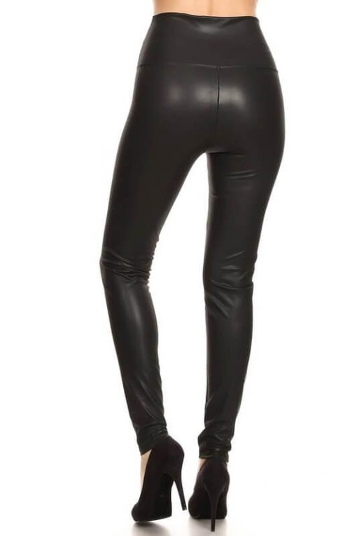Faux Leather Liquid Leggings | High Waist Leggings - Image 5