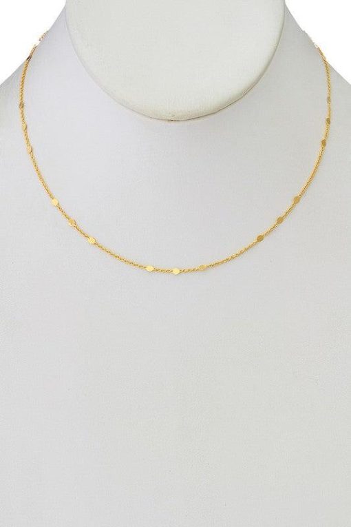 Flat Round Chain Necklace Jewelry