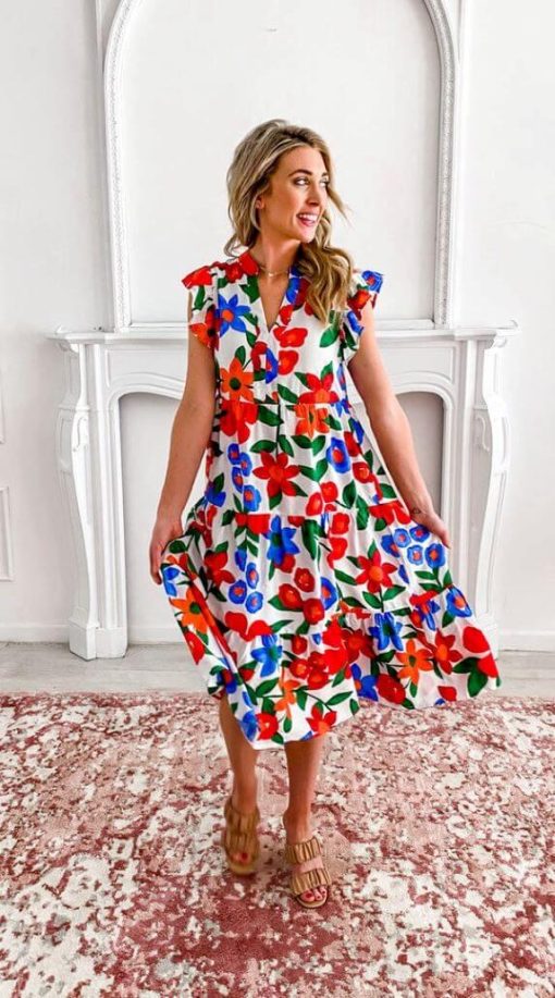 Floral Fusion Midi Dress | Summer Midi Dresses - Image 5