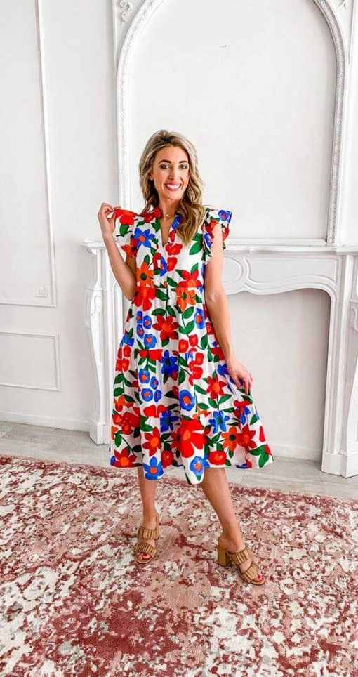 Floral Fusion Midi Dress | Summer Midi Dresses - Image 6