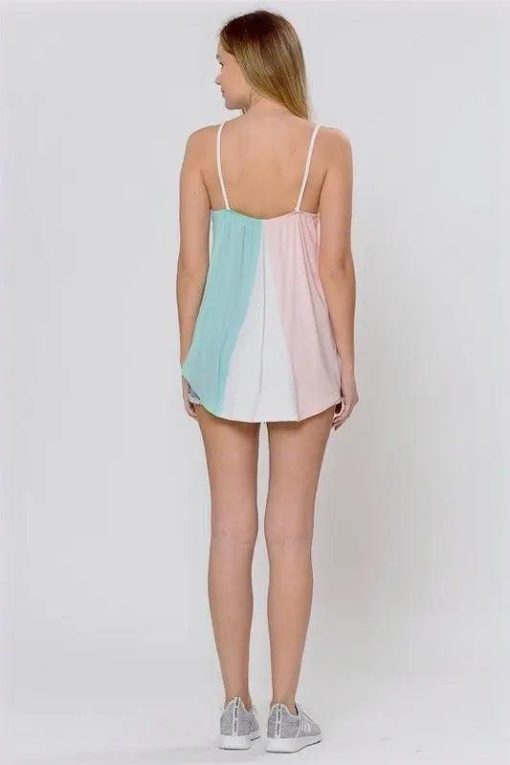 Flowy Color-Block Asymmetrical Hem Tank | Womens Tank - Image 5