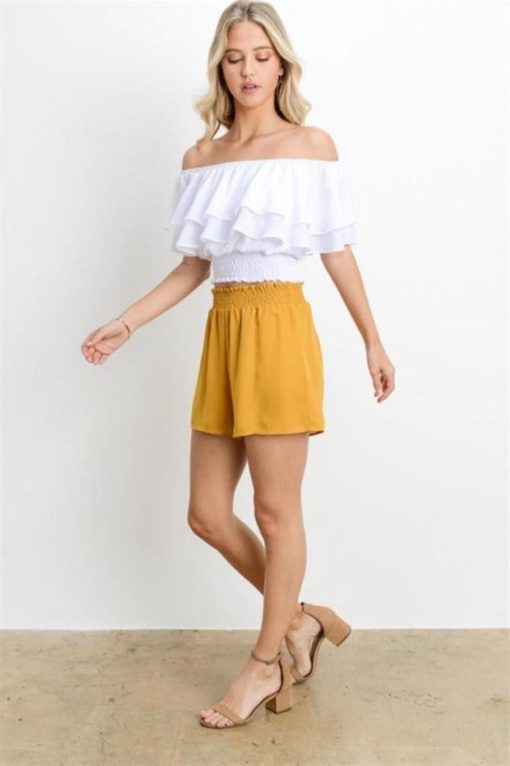 Flowy Smocked Waist Shorts | Lined Shorts Gameday - Image 6