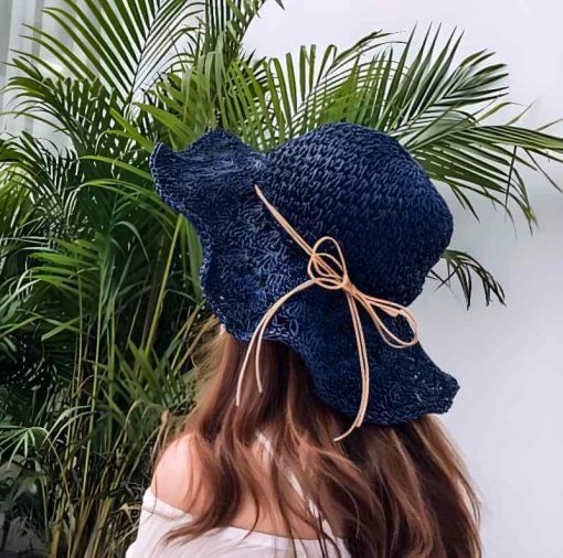 Foldable Raffia Straw Hat - Image 6
