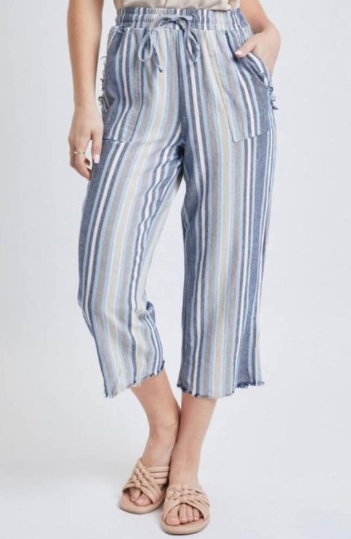 Frayed Stripe Culottes | Women's Capris | Women's Summer Pants
