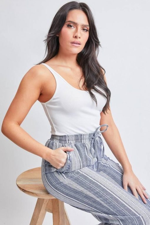 Frayed Stripe Culottes | Women's Capris | Women's Summer Pants - Image 6
