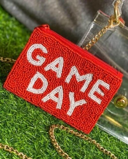 Game Day Beaded Coin Pouch
