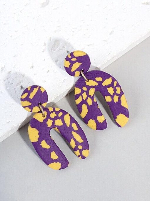 Gameday Glory Polymer Clay Arch Earrings - Image 4