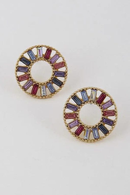 Girly Gemstone Stud Earrings Earrings