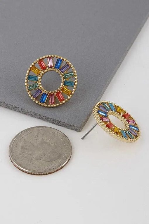 Girly Gemstone Stud Earrings Earrings - Image 4