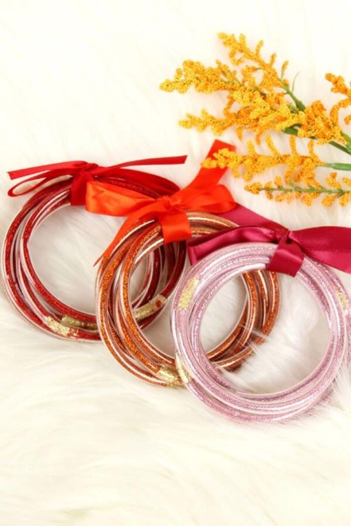Jelly Glitter Bangle Bracelet Set | Perfect Gameday Colors - Image 5