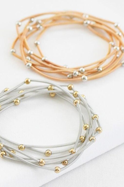 Gold Beaded Guitar String Bracelet Set - Image 3