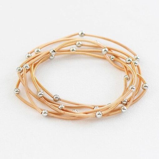 Gold Beaded Guitar String Bracelet Set - Image 4