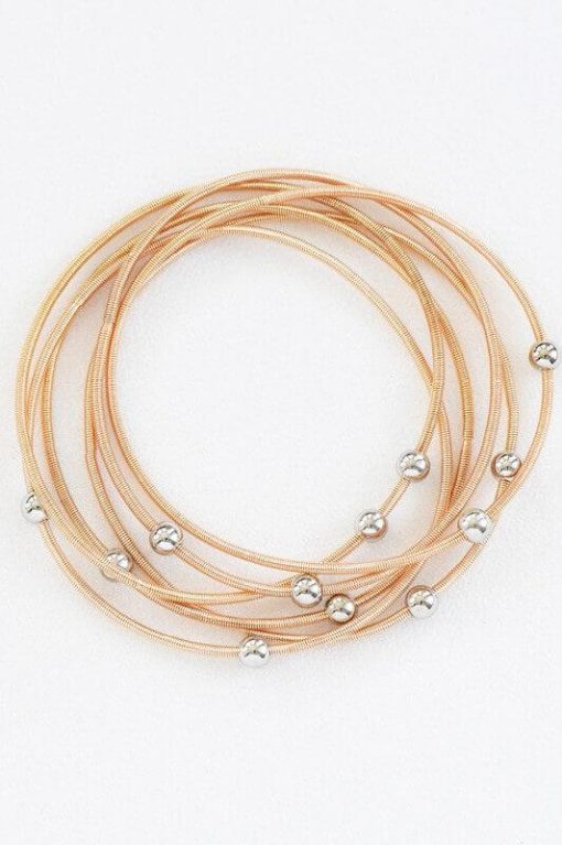 Gold Beaded Guitar String Bracelet Set