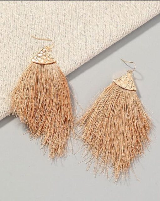 Gold Tassel Fringe Earrings | BOHO Earrings