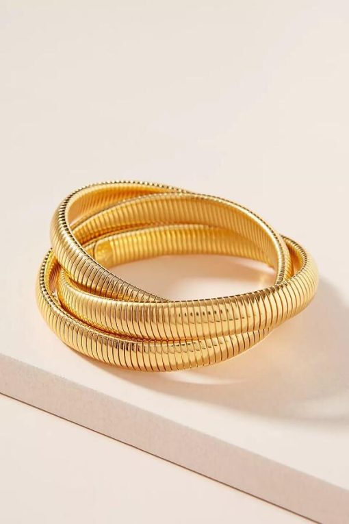Golden Cobra Triple-Stack Bangle - Image 3