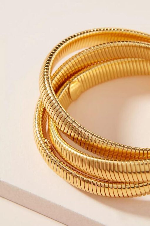 Golden Cobra Triple-Stack Bangle - Image 5