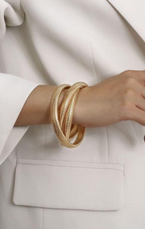 Golden Cobra Triple-Stack Bangle - Image 6