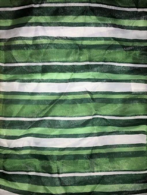 Green White Striped Infinity Scarf | Mature Women's Accessories - Image 4