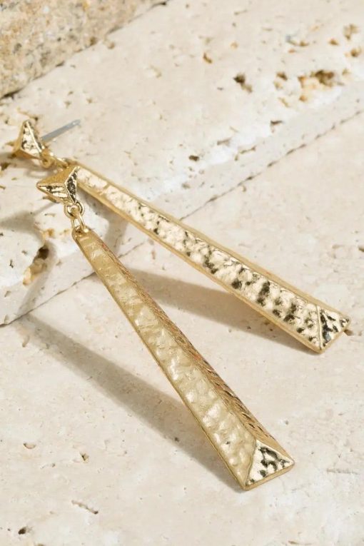 Hammered Drop Earrings Jewelry - Image 3