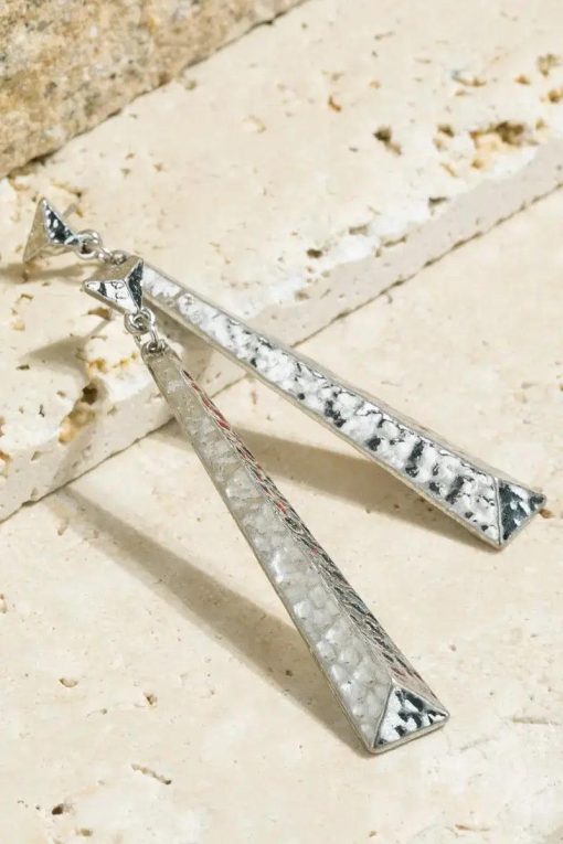 Hammered Drop Earrings Jewelry - Image 4