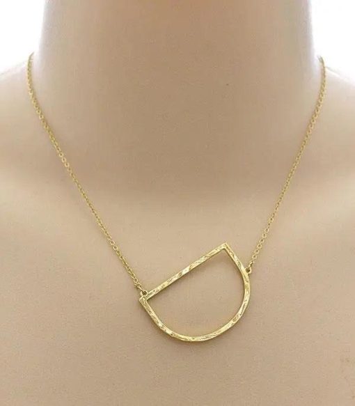 Hammered Initial Necklace Jewelry - Image 3