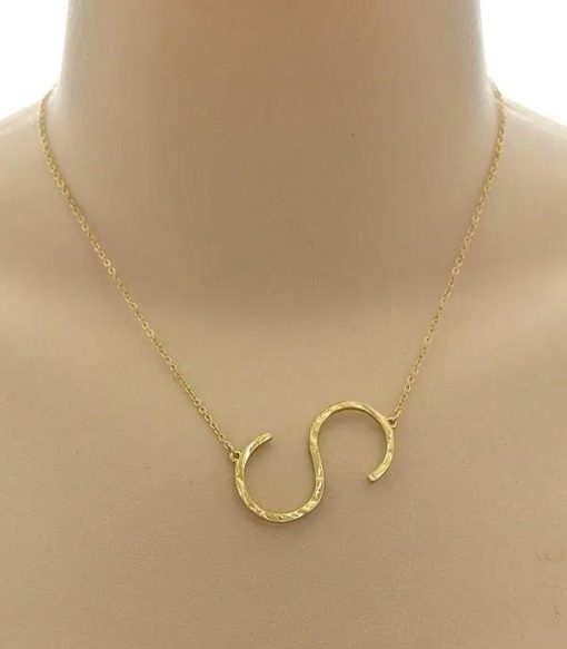 Hammered Initial Necklace Jewelry - Image 5