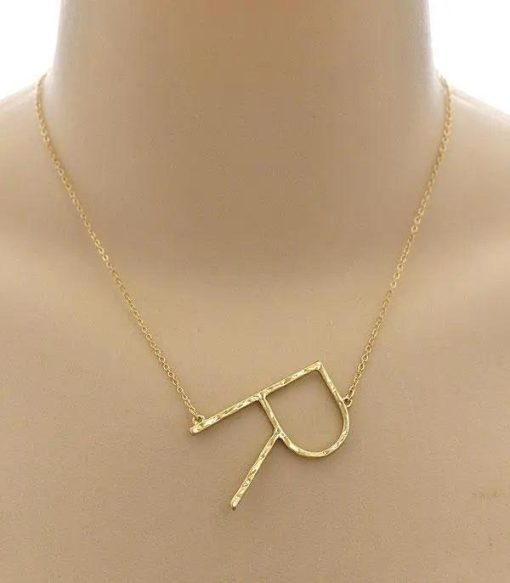 Hammered Initial Necklace Jewelry - Image 6