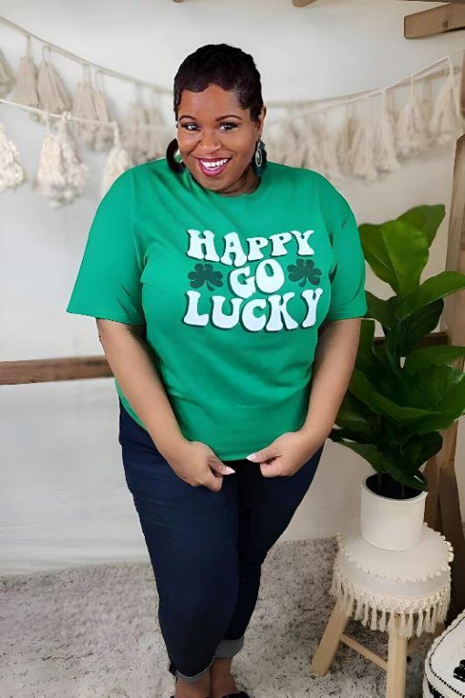 Happy Go Lucky St. Patrick's Day Graphic Tee - Image 3
