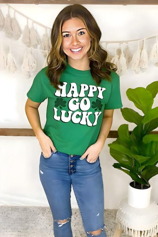 Happy Go Lucky St. Patrick's Day Graphic Tee - Image 4