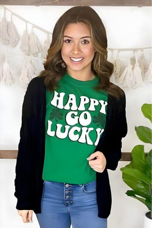 Happy Go Lucky St. Patrick's Day Graphic Tee - Image 6